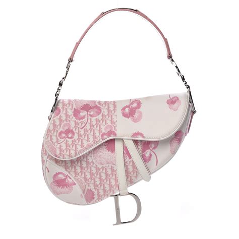 dior pink floral saddle bag